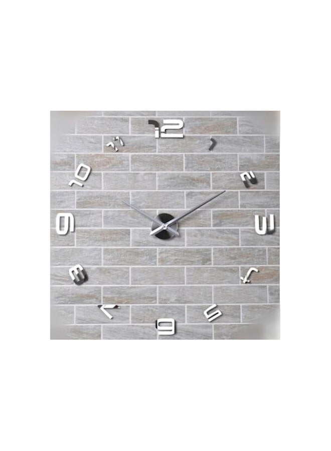 Large DIY Quartz 3D Acrylic Sticker Wall Clock Multicolour - Image 1