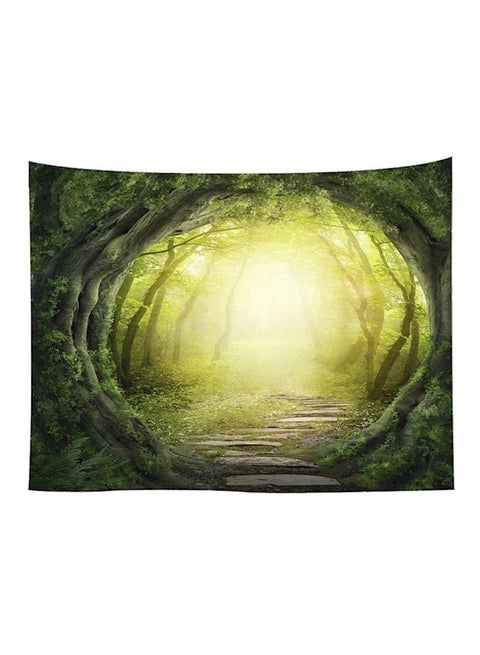 Tree Mist Scene Printed Wall Hanging Multicolour