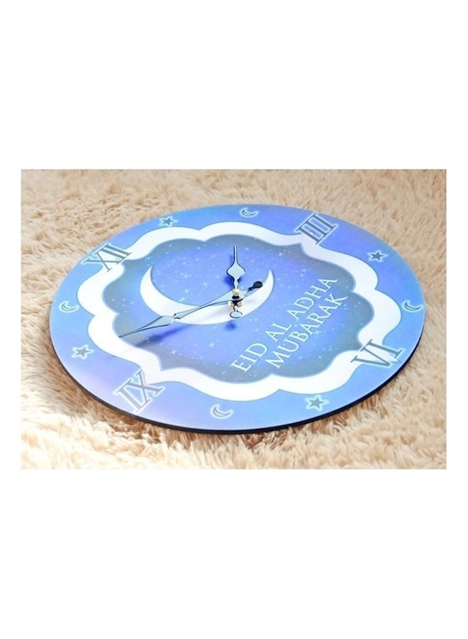 Wood Analog Wall Clock Silver/Blue - Image 3