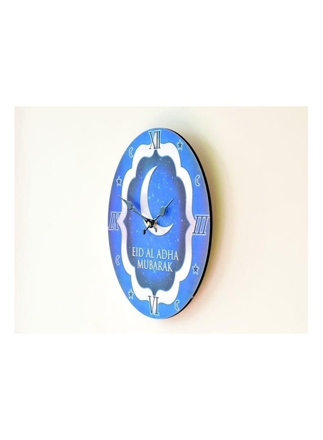 Wood Analog Wall Clock Silver/Blue - Image 2