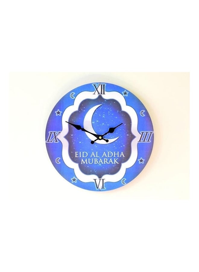 Wood Analog Wall Clock Silver/Blue - Image 4