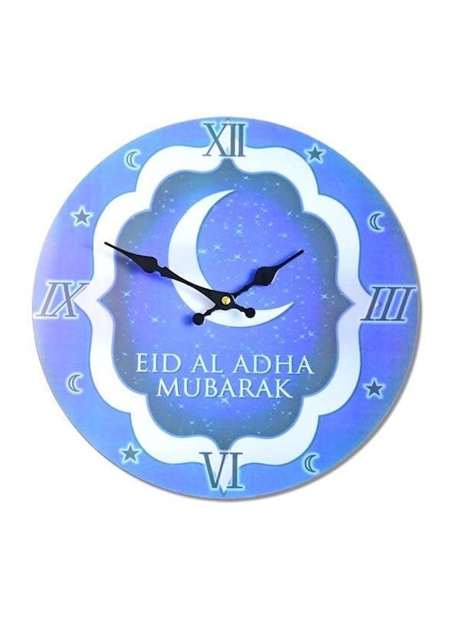 Wood Analog Wall Clock Silver/Blue - Image 1