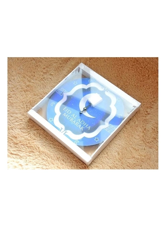 Wood Analog Wall Clock Silver/Blue - Image 5