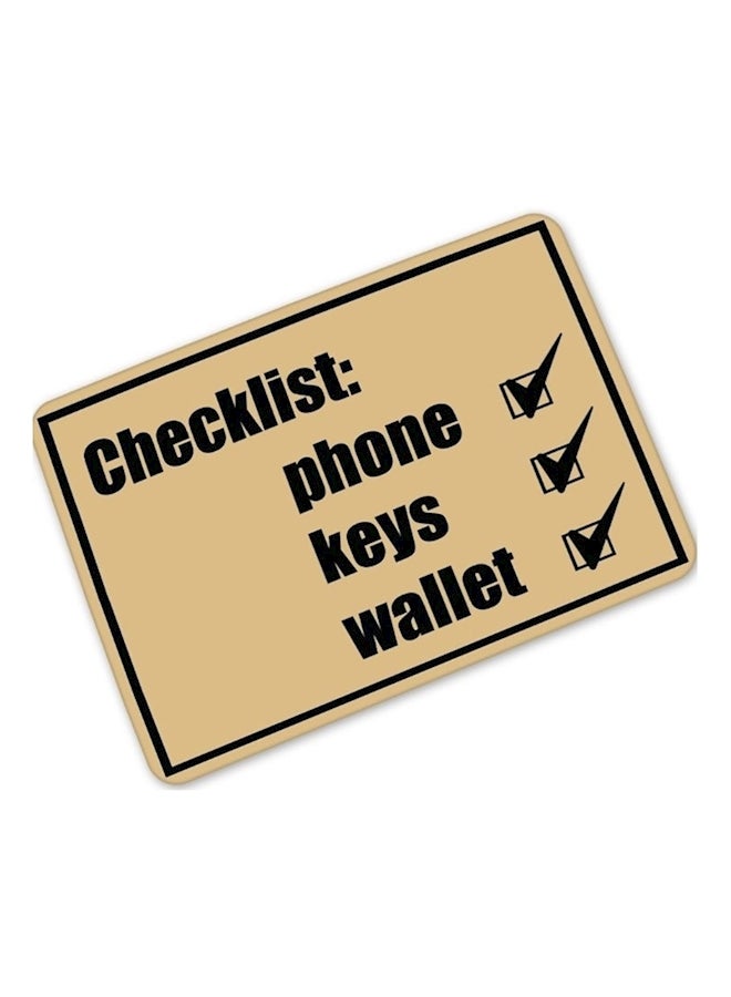Vintage Entrance Waterproof Anti Slip Doormat Black/Beige  - Image 1