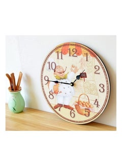 ماركة غير محددة ساعة حائط بعقارب ذات تصميم خشبي متعدد الألوان  - Image 2