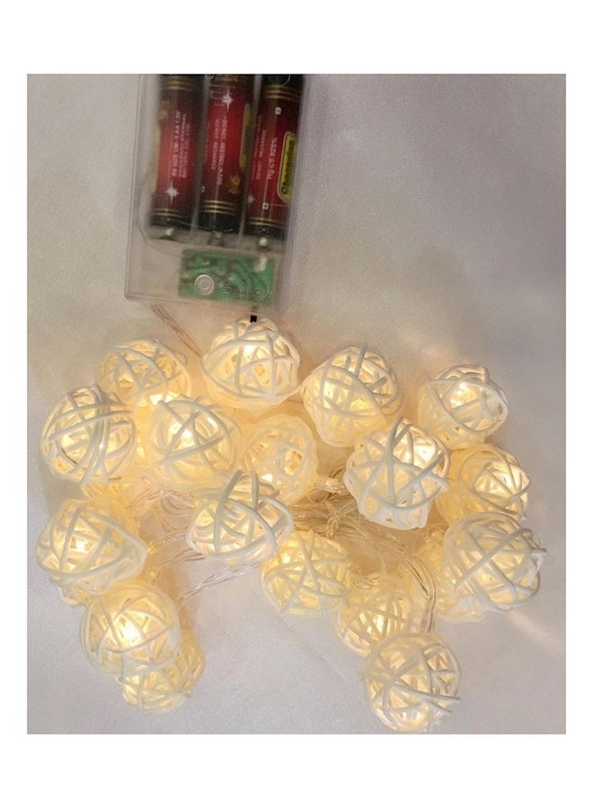 20-Piece Rattan Led Ball Light Beige  - Image 2
