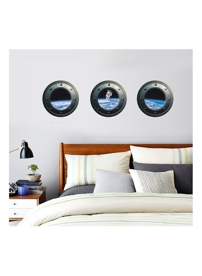 Generic - 3D Simulation Windows Scenery Outer Space Astronauts Wall Stickers Multicolour - Image 1