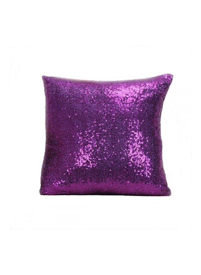 Solid Color Glitter Sequins Throw Pillow Pillow Case Cushion Covers Purple 40x40cm  - Image 1