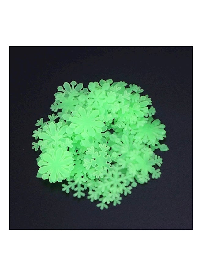 200-Piece 3D Luminous Fluorescent Snowflake Wall Stickers Multicolour - Image 4