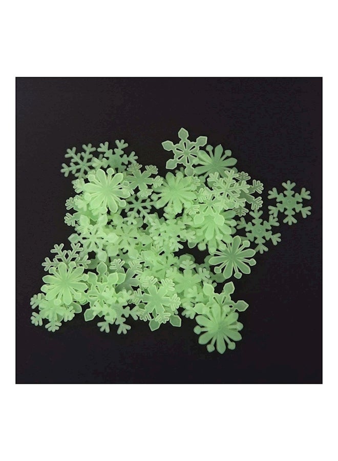 200-Piece 3D Luminous Fluorescent Snowflake Wall Stickers Multicolour - Image 5