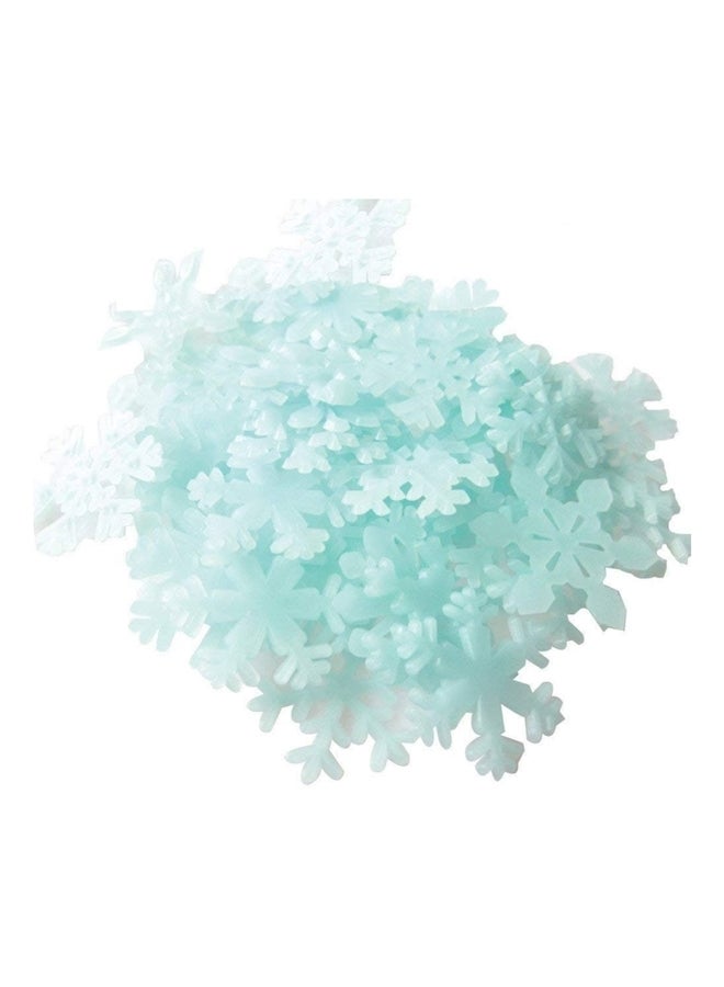 300-Piece 3D Luminous Fluorescent Snowflake Wall Stickers Black - Image 1