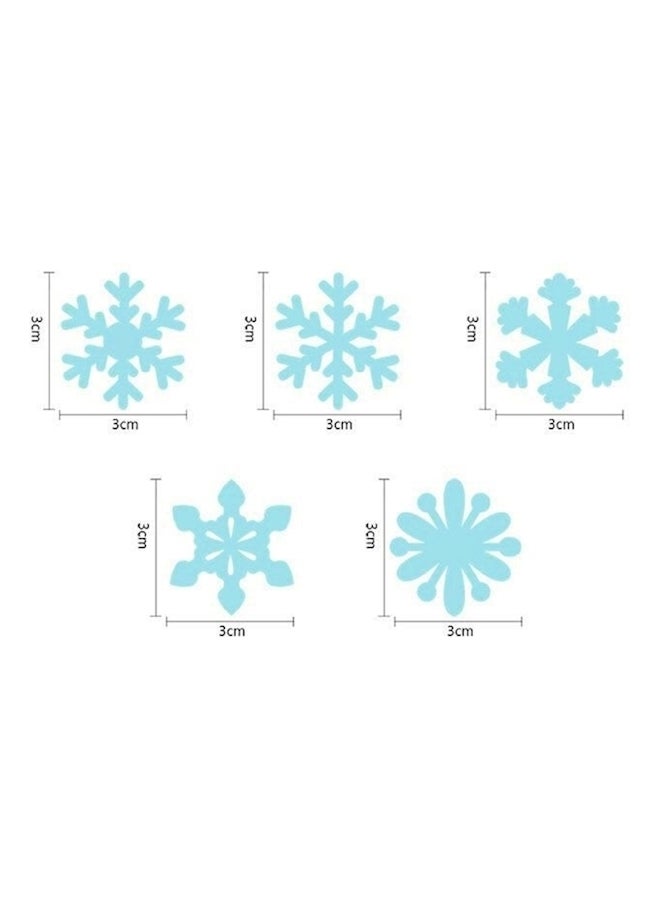 300-Piece 3D Luminous Fluorescent Snowflake Wall Stickers Black - Image 2