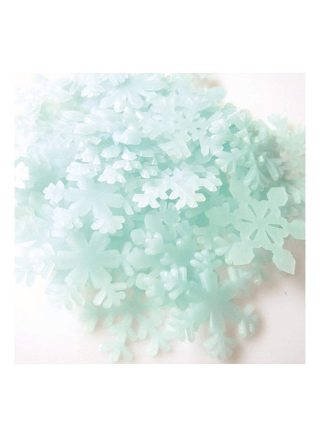 300-Piece 3D Luminous Fluorescent Snowflake Wall Stickers Black - Image 3