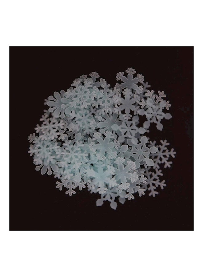300-Piece 3D Luminous Fluorescent Snowflake Wall Stickers Black - Image 5