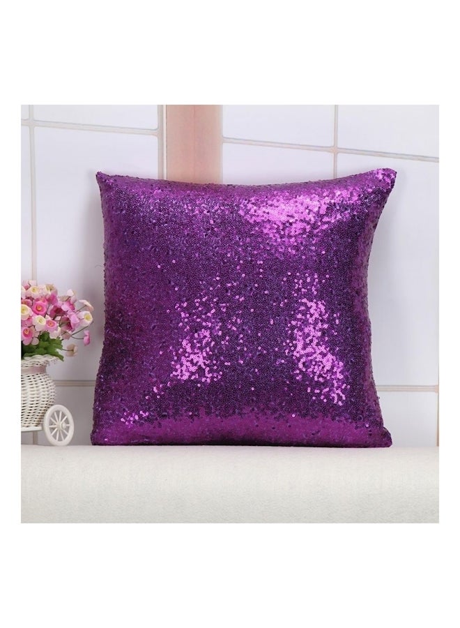 Solid Color Glitter Sequins Throw Pillow Pillow Case Cushion Covers Purple 40x40cm  - Image 2