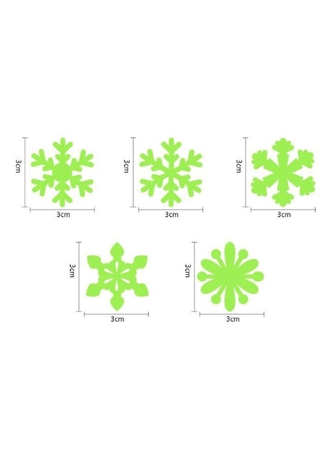 200-Piece 3D Luminous Fluorescent Snowflake Wall Stickers Multicolour - Image 2