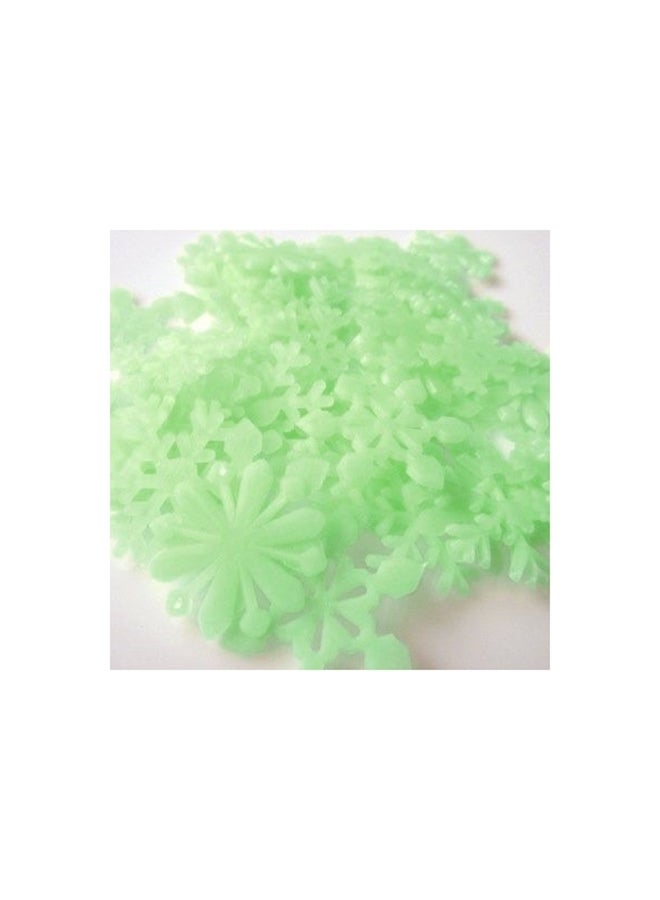 200-Piece 3D Luminous Fluorescent Snowflake Wall Stickers Multicolour - Image 3