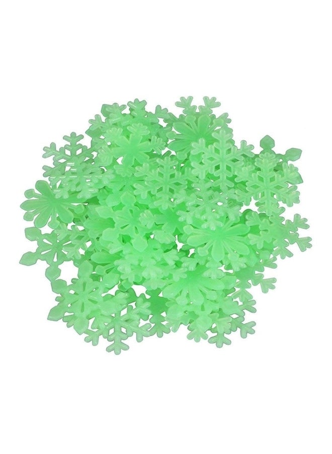 200-Piece 3D Luminous Fluorescent Snowflake Wall Stickers Multicolour - Image 1
