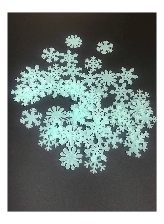 300-Piece 3D Luminous Fluorescent Snowflake Wall Stickers Black - Image 4
