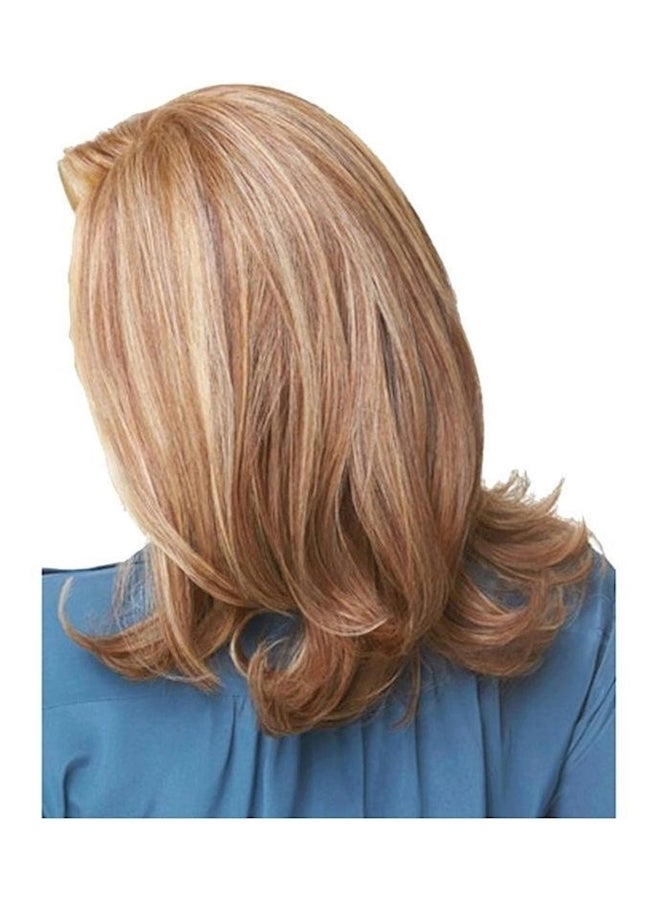 شعر مستعار متوسط الطول وشعر مستعار صناعي ملون بني - Image 4