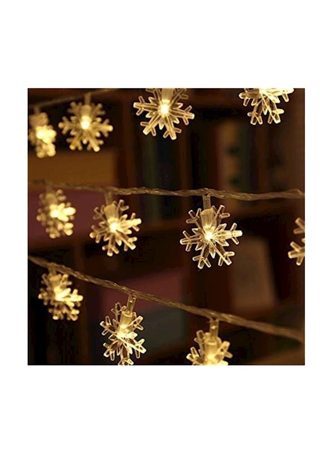 ماركة غير محددة - شريط أضواء LED للزينة على شكل بلورات الثلج مكون من 100 مصباح أصفر 318جرام - Image 1