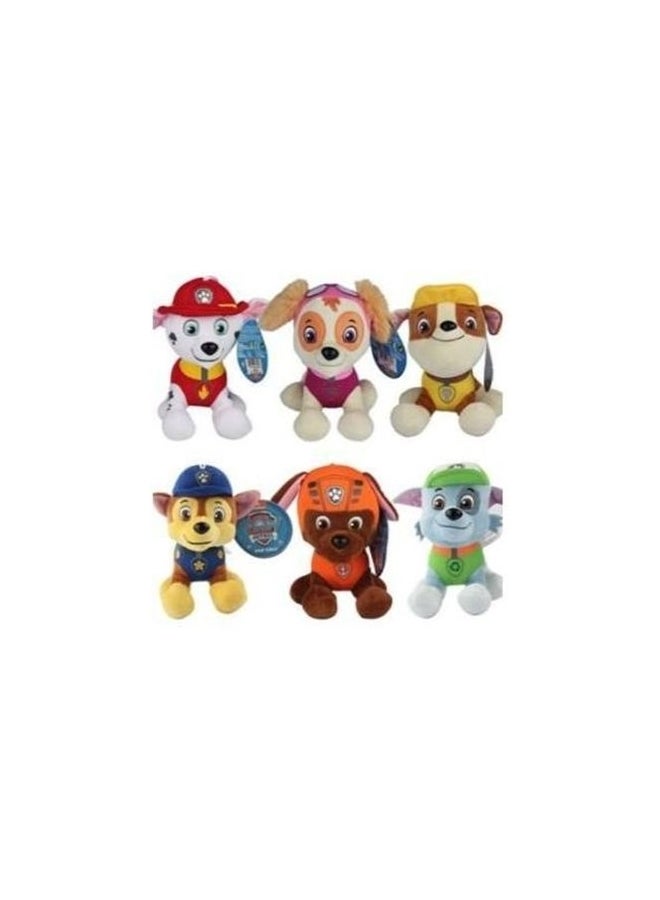 6-Piece Paw Patrol Stuffed Dog Toy 15cm - Image 2
