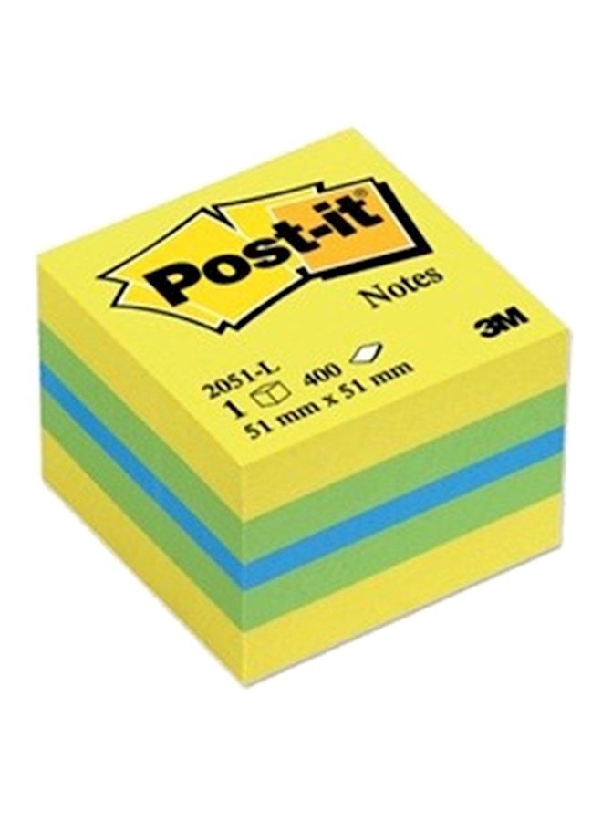 3M 400-Piece Sticky Note Yellow/Blue/Green - Image 1