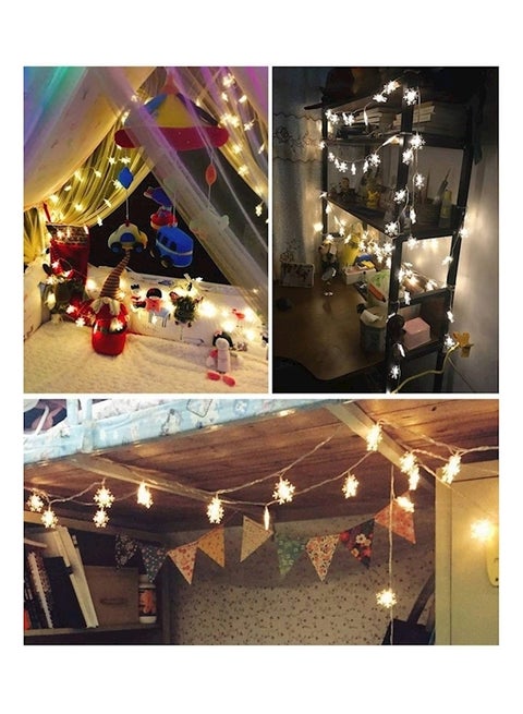40 led Snowflake String Lights White 6meter