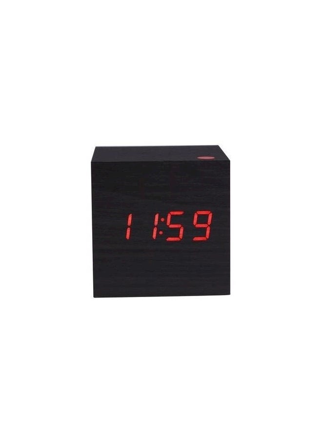 Generic - Mini Wooden Clock Red Led Digital Desktop Alarm Clock Multicolour - Image 1