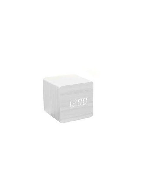 Modern Square Wood Digital Alarm Clock White