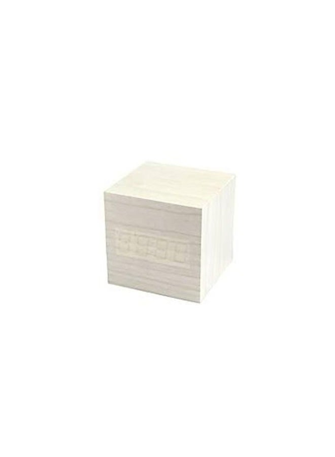 Generic - Modern Square Wood Digital Alarm Clock White - Image 1