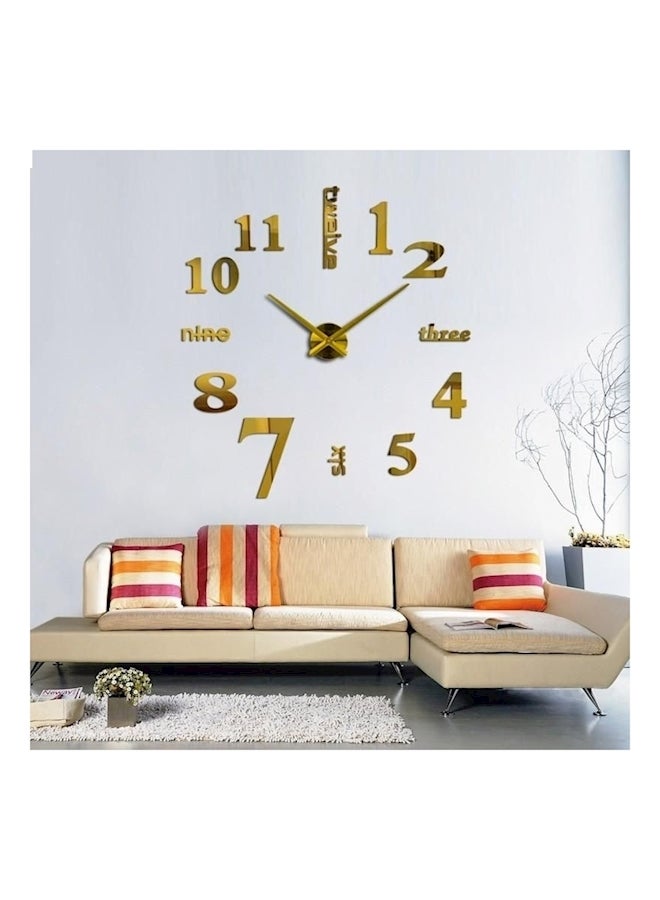 Large DIY Quartz 3D Acrylic Sticker Letters And Number Wall Clock Brown - Image 2