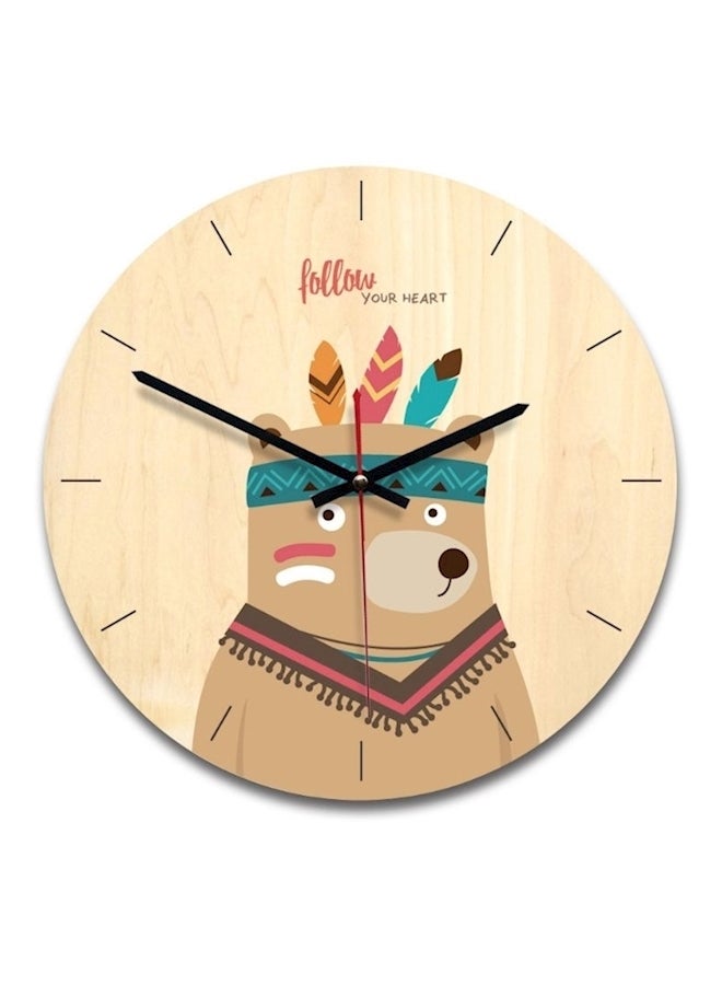 Wooden Creative Wall Clock Beige 11inch  - Image 1