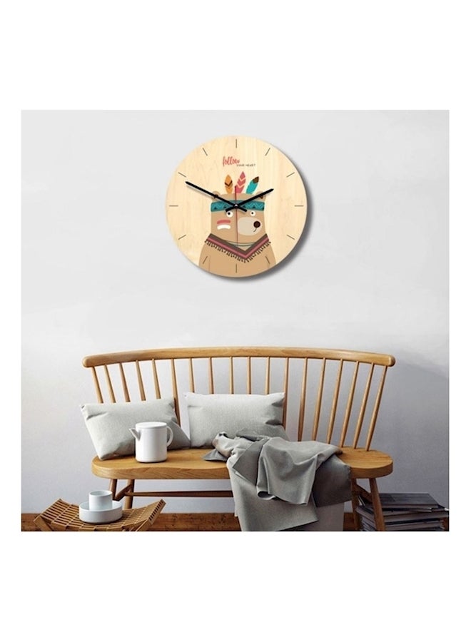 Wooden Creative Wall Clock Beige 11inch  - Image 3