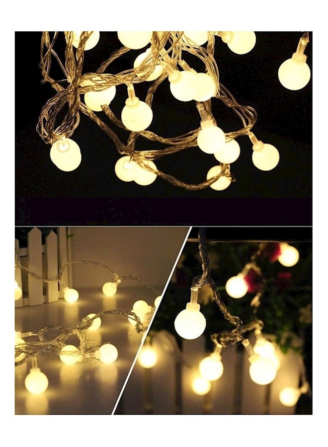 سلك إضاءة بعدد 100 مصباح LED بتصميم كرات صغيرة أصفر - Image 3