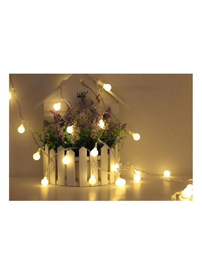 سلك إضاءة بعدد 100 مصباح LED بتصميم كرات صغيرة أصفر - Image 4