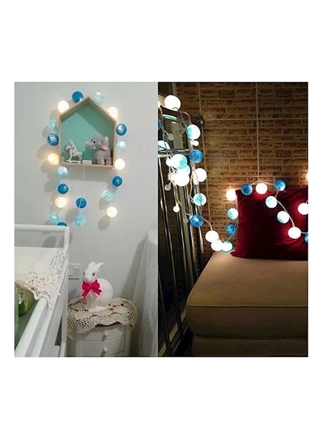 Generic - 20 Led Cotton Ball String Light With Battery Powered Blue 3meter - Image 1