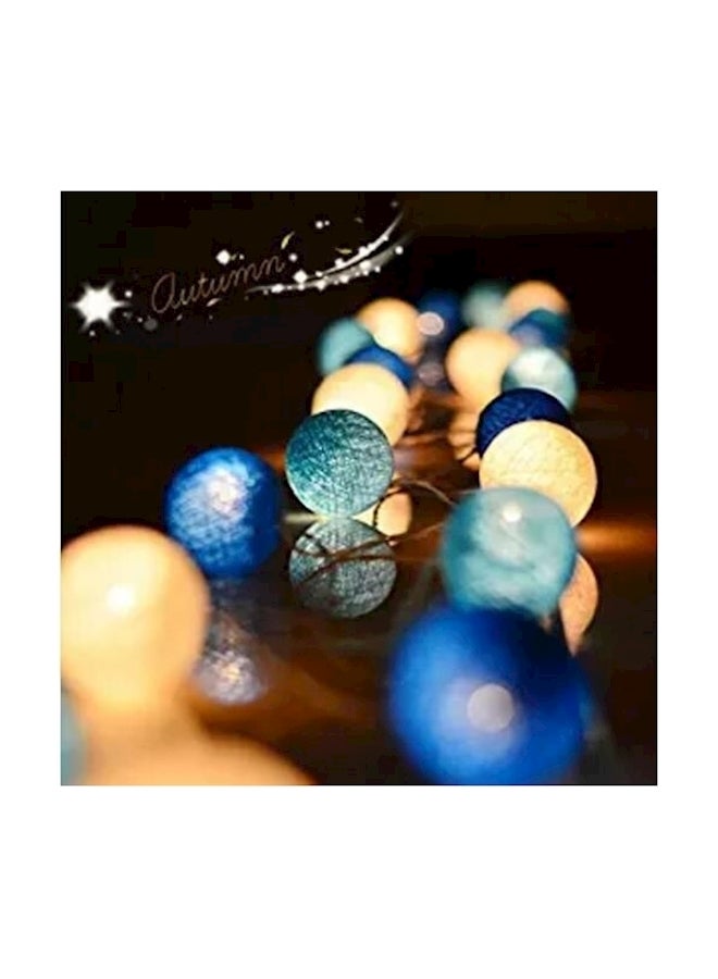 Generic - 20 Led Cotton Ball String Light With Battery Powered Blue 3meter - Image 1