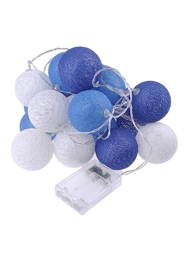 Generic - 20 Led Cotton Ball String Light With Battery Powered Blue 3meter - Image 1