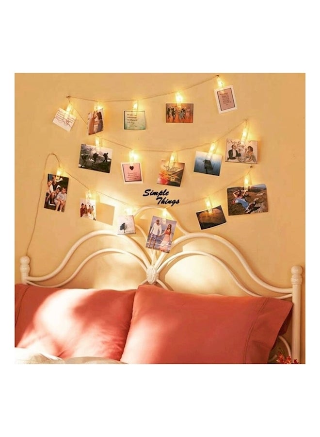 Generic - 40 LED Card Photo Clip Lights Yellow - Image 1