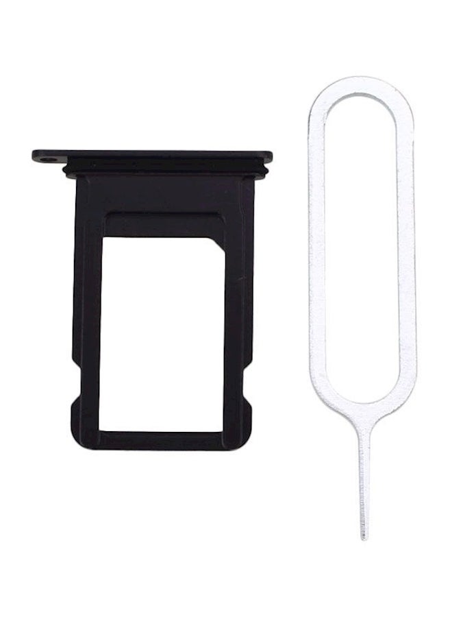 Mobile Phone Sim Card Tray With Ring Eject Pin Key For Apple iPhone 7 Black  - Image 2