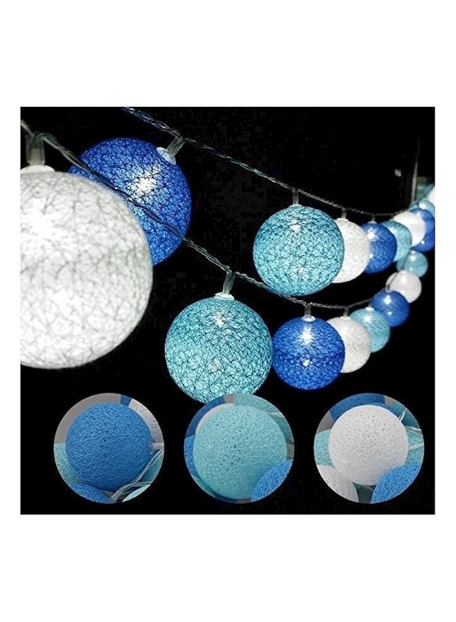 Generic - 20 Led Cotton Ball String Light With Battery Powered Blue 3meter - Image 1