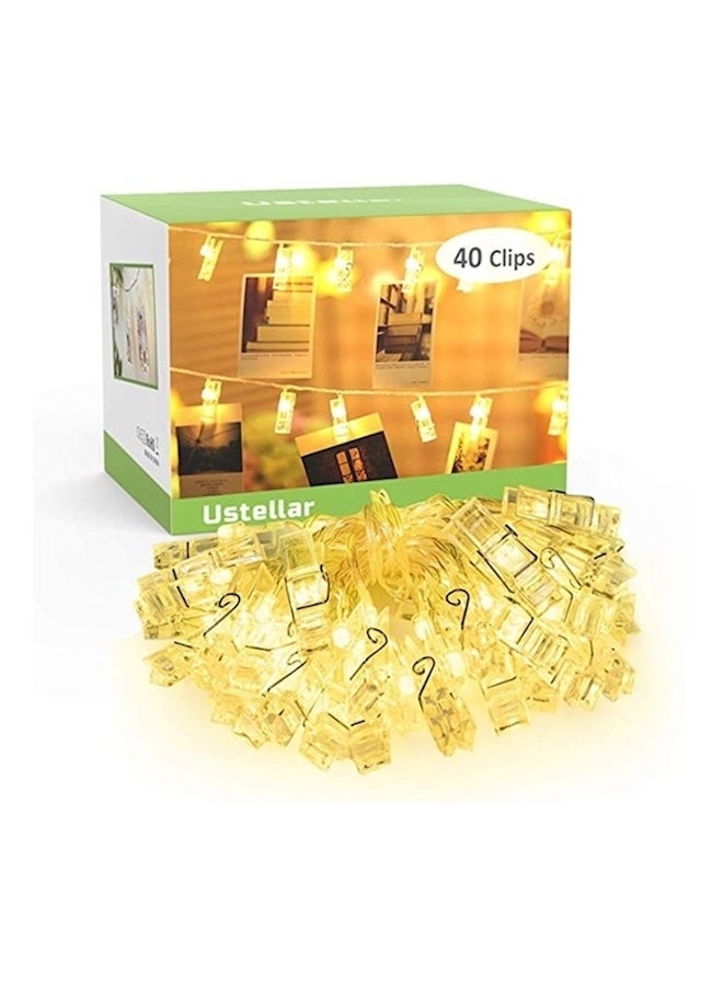 Generic - 40 LED Card Photo Clip Lights Yellow - Image 1