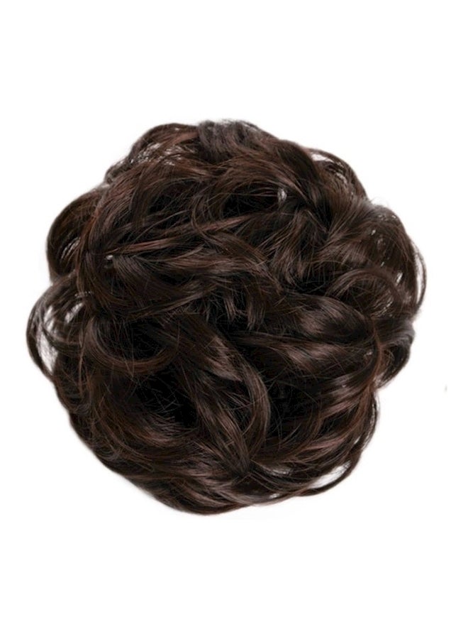 Generic Ball Head Lifelike Imitation Hair Ring Elastic Rubber Band Flower Bud Head Hair Decoration Photo Studio Disk Head Fashion Wig Black - Image 1