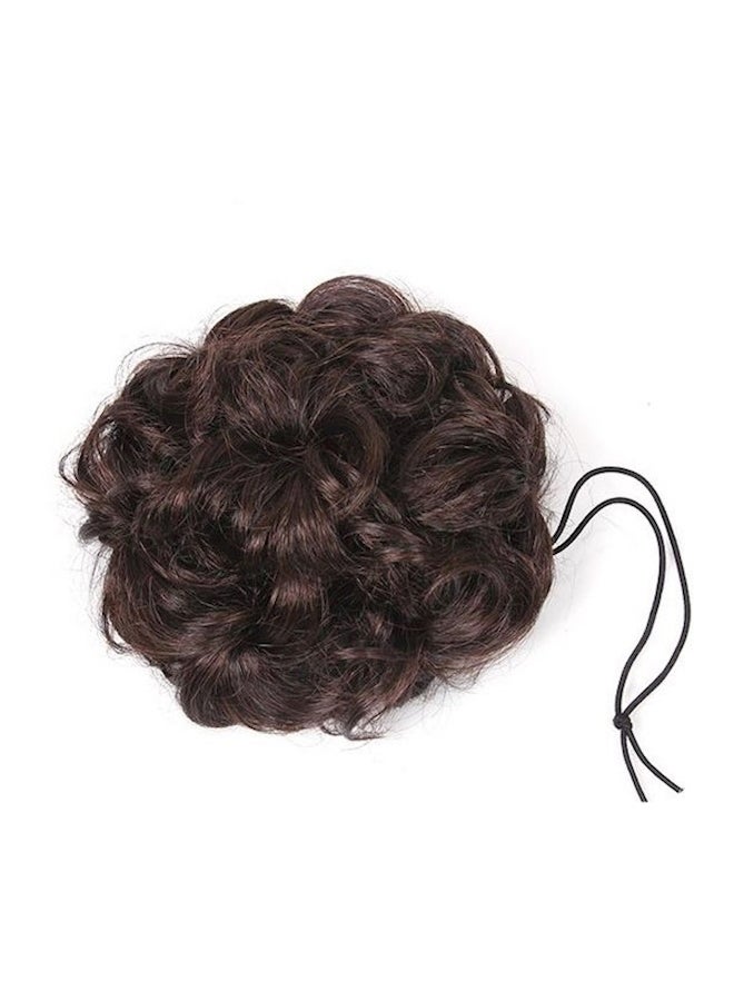 Generic Ball Head Lifelike Imitation Hair Ring Elastic Rubber Band Flower Bud Head Hair Decoration Photo Studio Disk Head Fashion Wig Black - Image 2