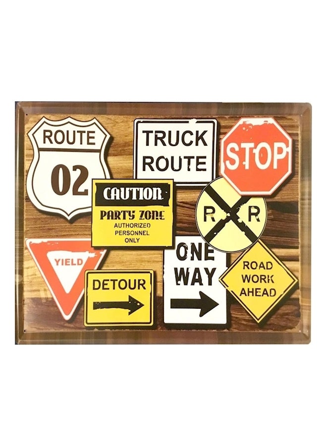 Road Traffic Signs Dubai Vintage Metal Plate Tin Sign Multicolour - v1560840438/N23659134A_1