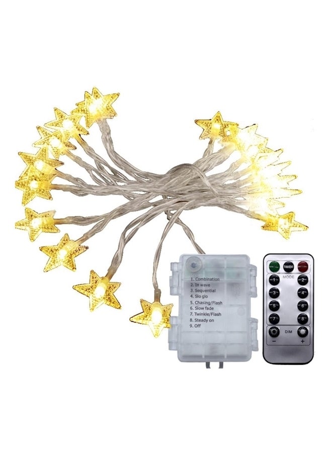 40 Led Battery Powered Star Lights Yellow 5meter - Image 1