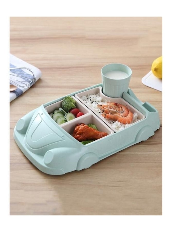 SANNE Cartoon Car Shaped Dinner Plate Green/White 19.5x30.6x9.2cm - Image 2