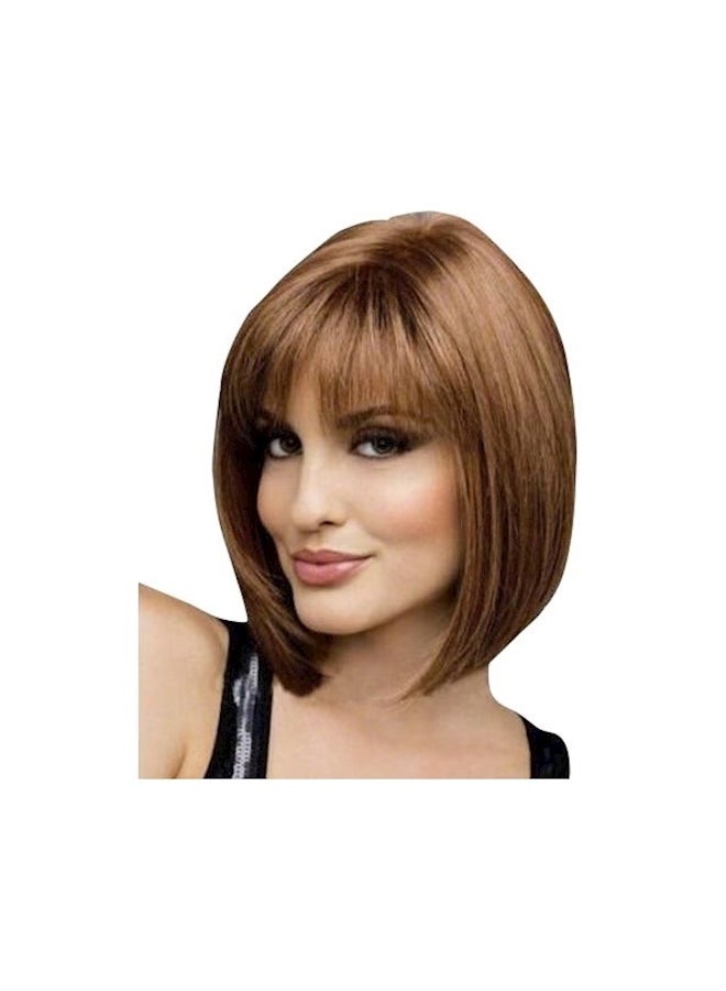 Short Straight Hair Wigs Brown - Image 1