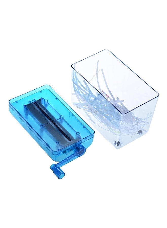 Generic A6 Manual Hand Paper Shredder Blue/Clear  - Image 2